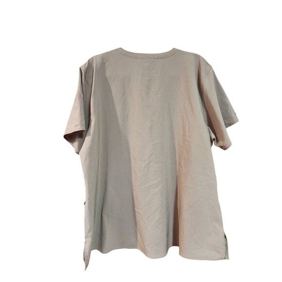 Carhartt Force Womens V-Neck Scrub Top 2X Beige Short Sleeve With Pockets - Picture 2 of 5